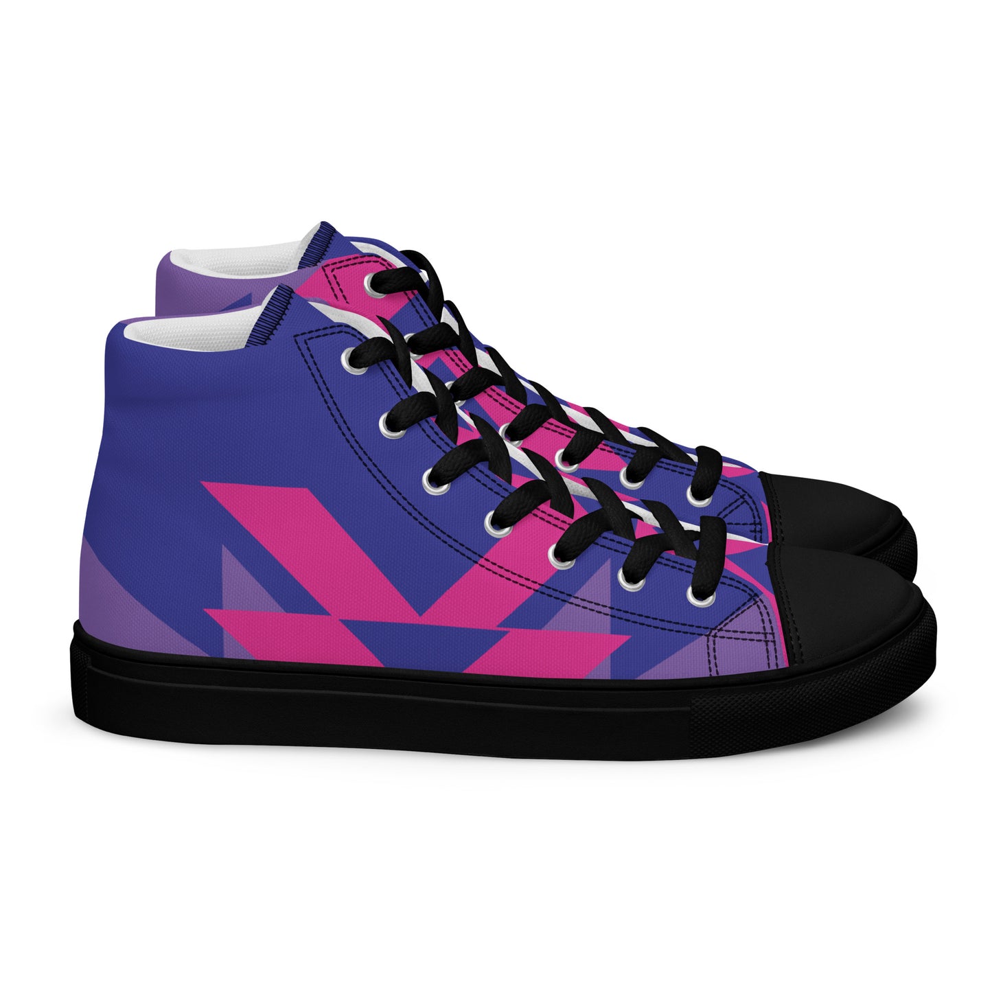 BE BRAVE Men’s High Top Canvas Shoes (Purple, Pink)