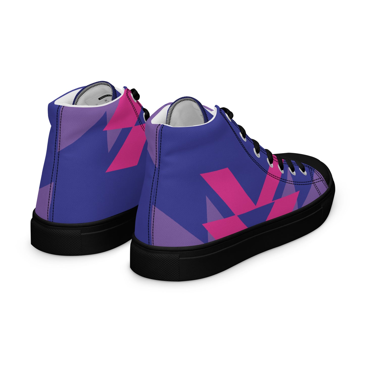 BE BRAVE Men’s High Top Canvas Shoes (Purple, Pink)