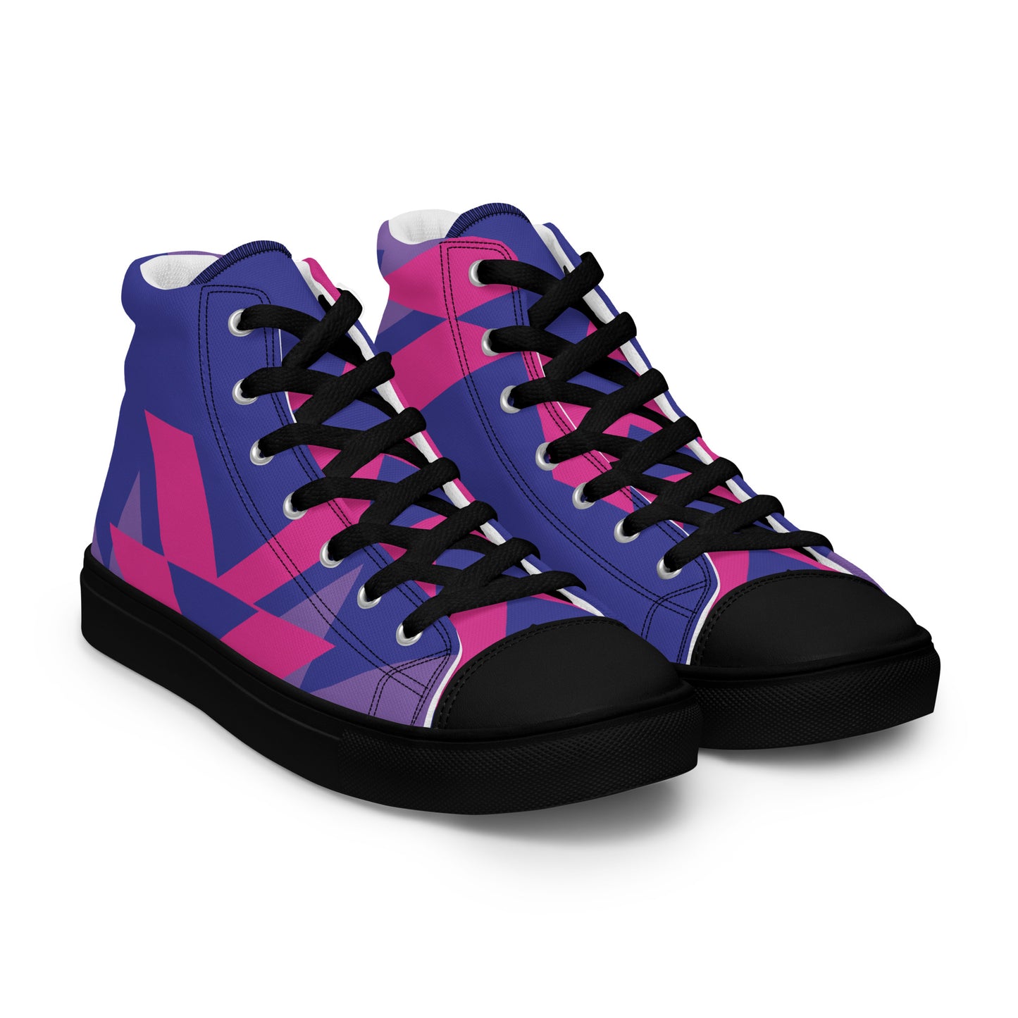 BE BRAVE Men’s High Top Canvas Shoes (Purple, Pink)