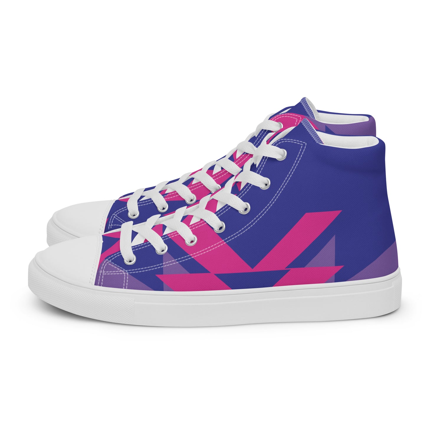 BE BRAVE Men’s High Top Canvas Shoes (Purple, Pink)