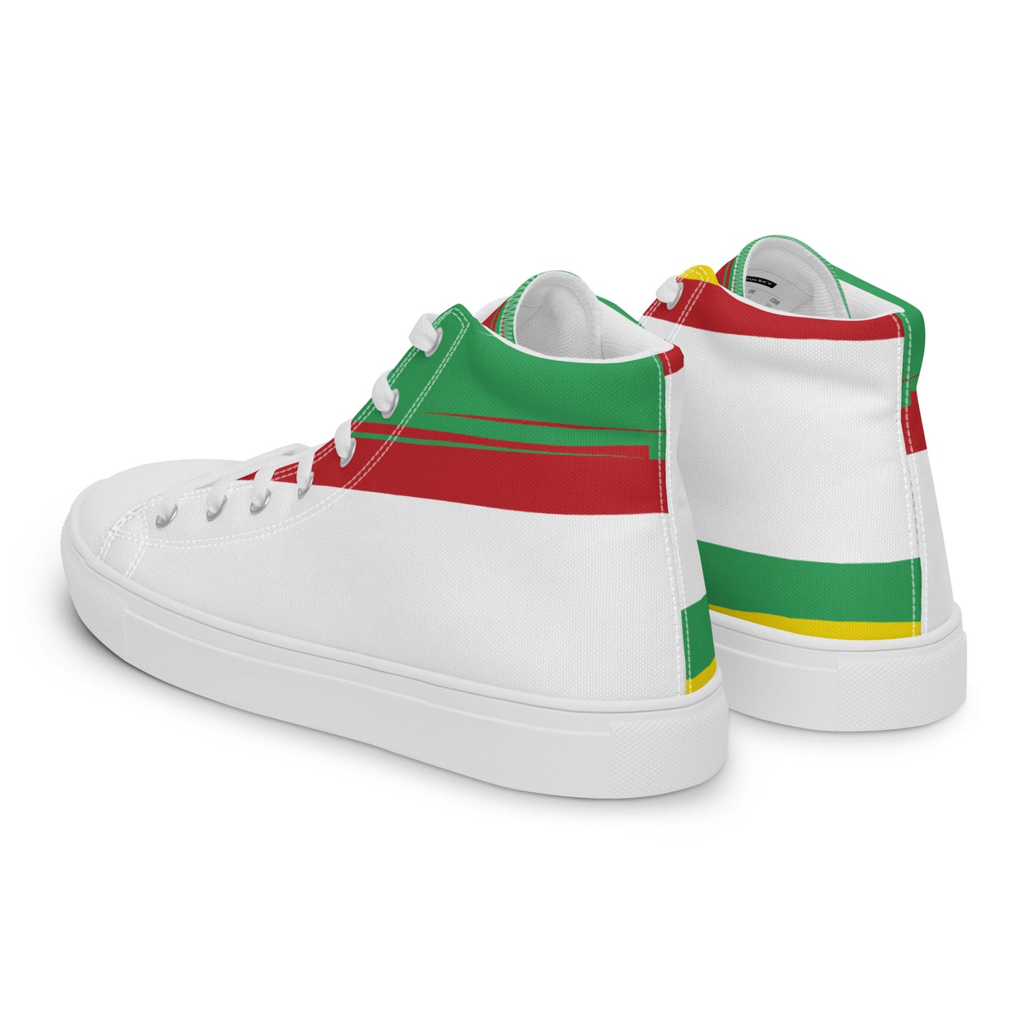 AFRICA STRIPES Men’s High Top Canvas Shoes (White)