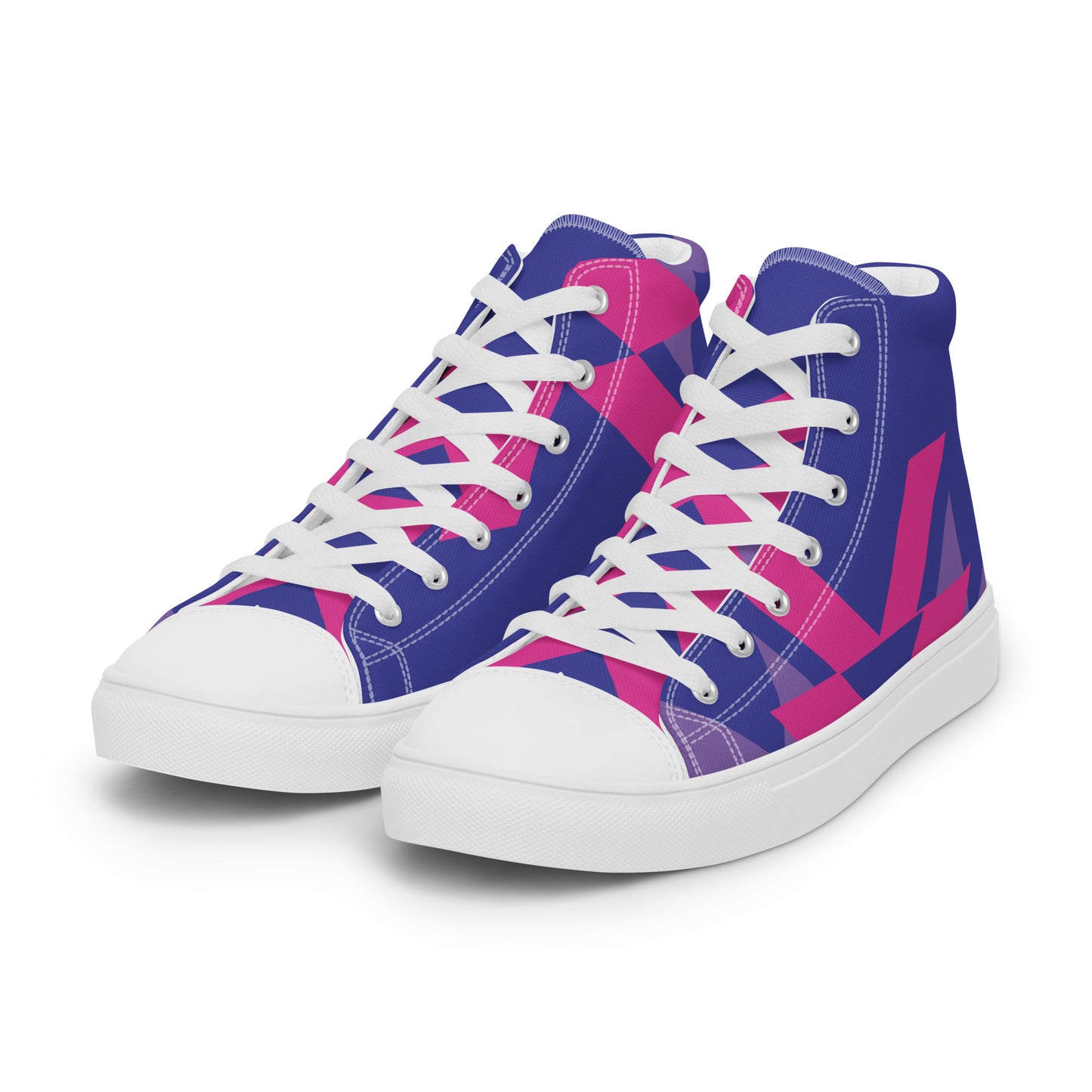 BE BRAVE Men’s High Top Canvas Shoes (Purple, Pink)