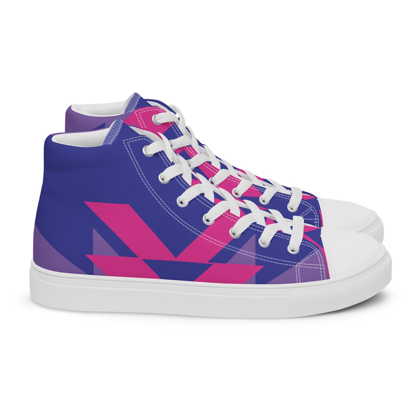 BE BRAVE Men’s High Top Canvas Shoes (Purple, Pink)