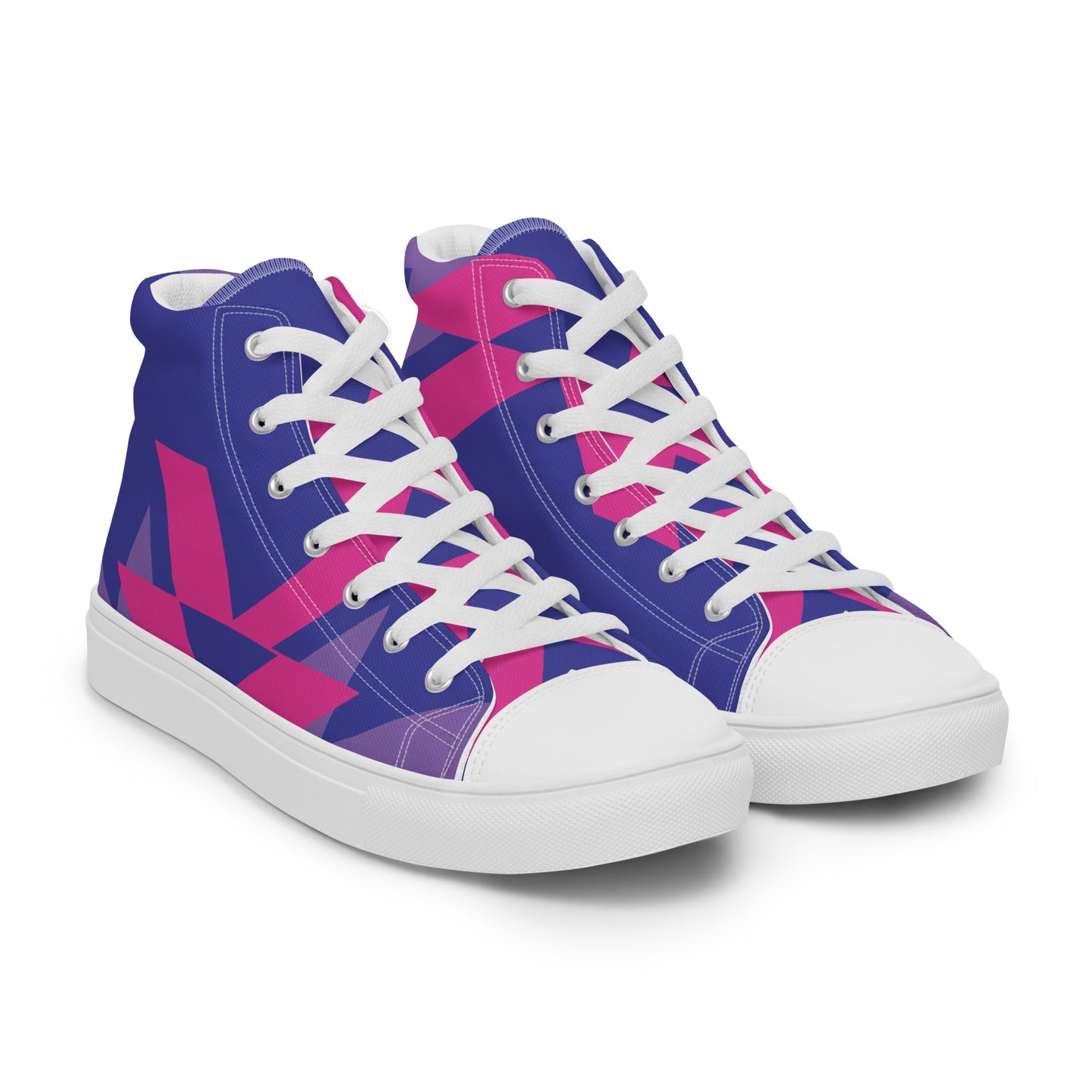 BE BRAVE Men’s High Top Canvas Shoes (Purple, Pink)