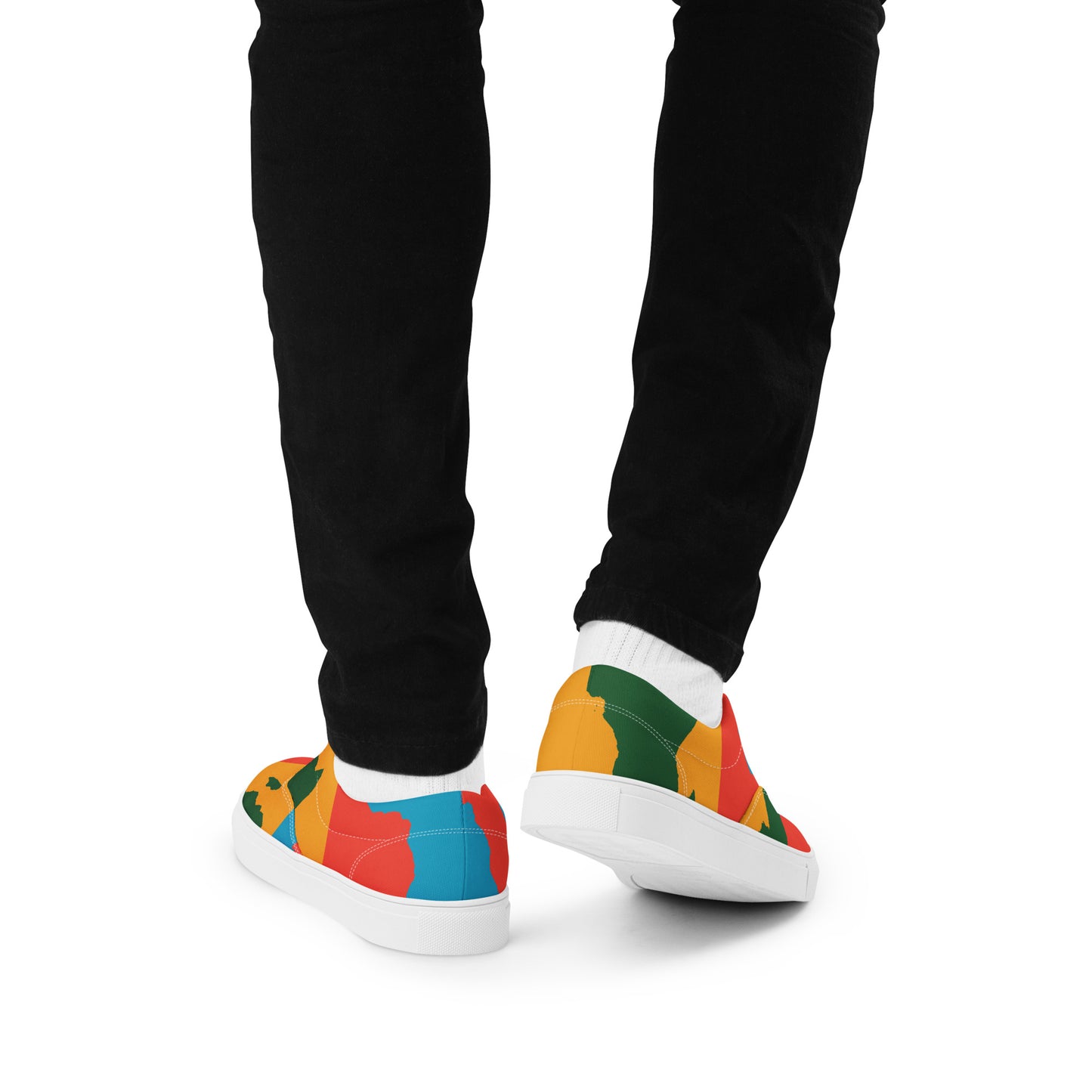 AFRICA WARHOL Men’s Lace-Up Canvas Shoes (Bright)