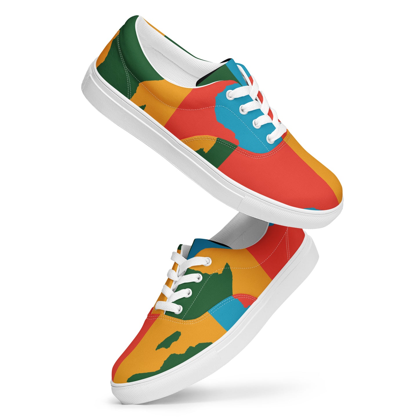 AFRICA WARHOL Men’s Lace-Up Canvas Shoes (Bright)