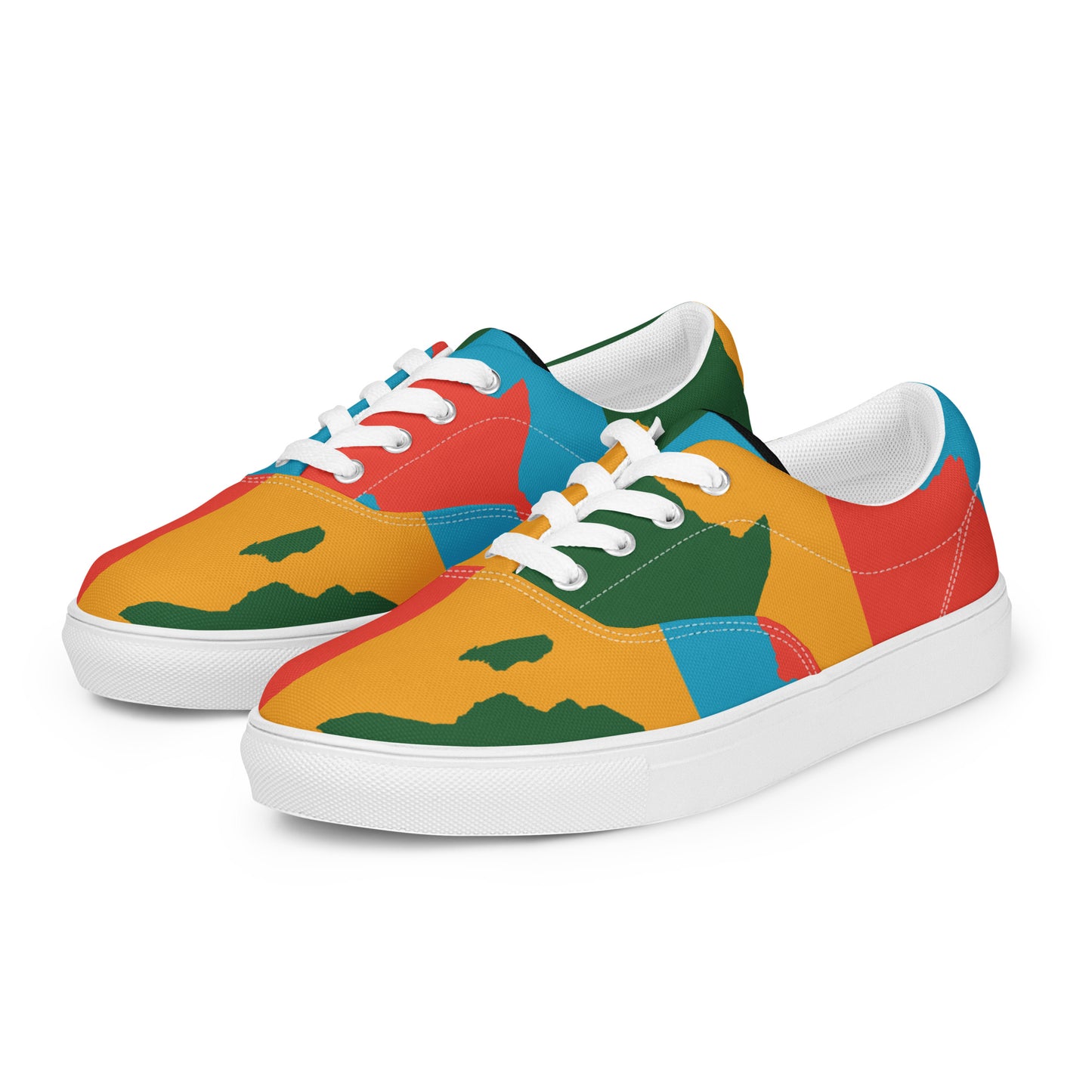 AFRICA WARHOL Men’s Lace-Up Canvas Shoes (Bright)