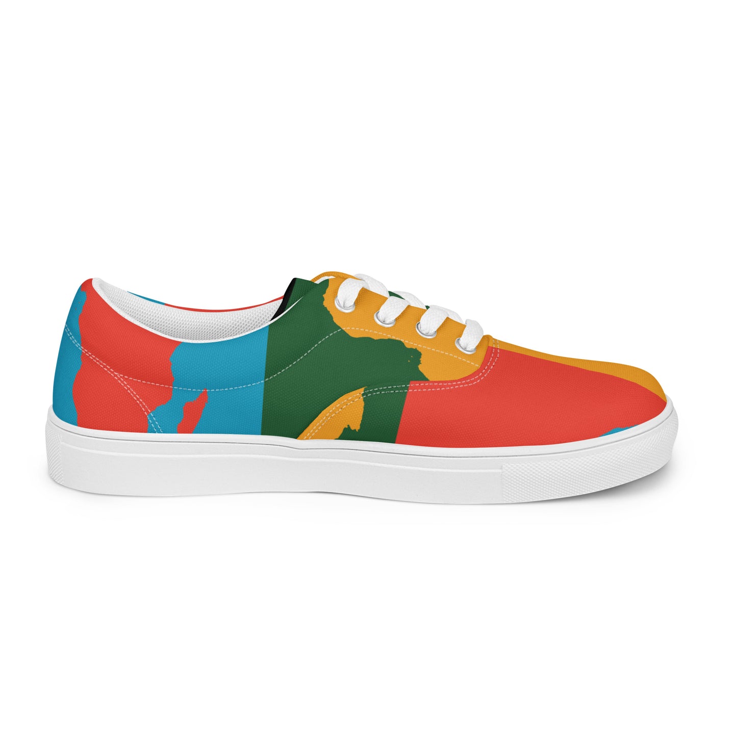 AFRICA WARHOL Men’s Lace-Up Canvas Shoes (Bright)