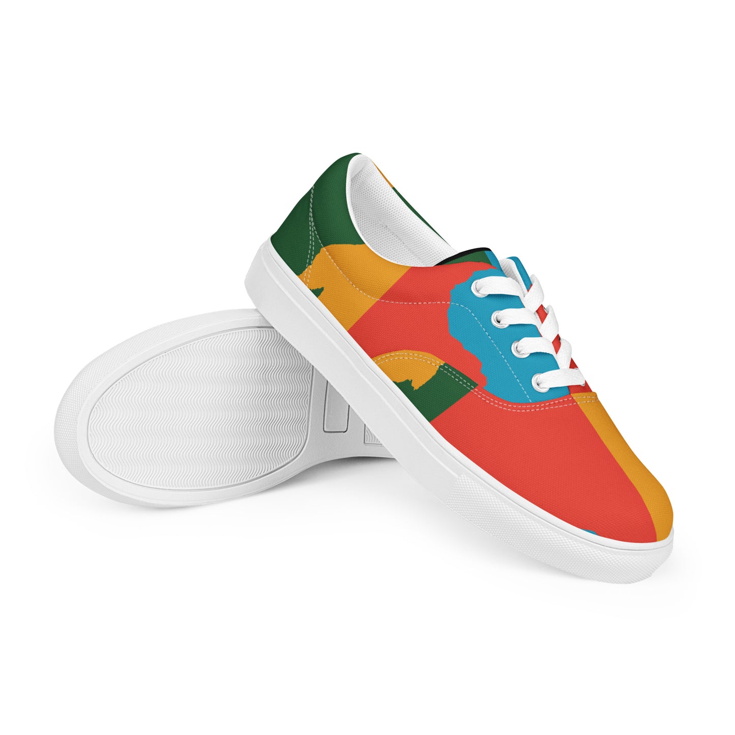 AFRICA WARHOL Men’s Lace-Up Canvas Shoes (Bright)