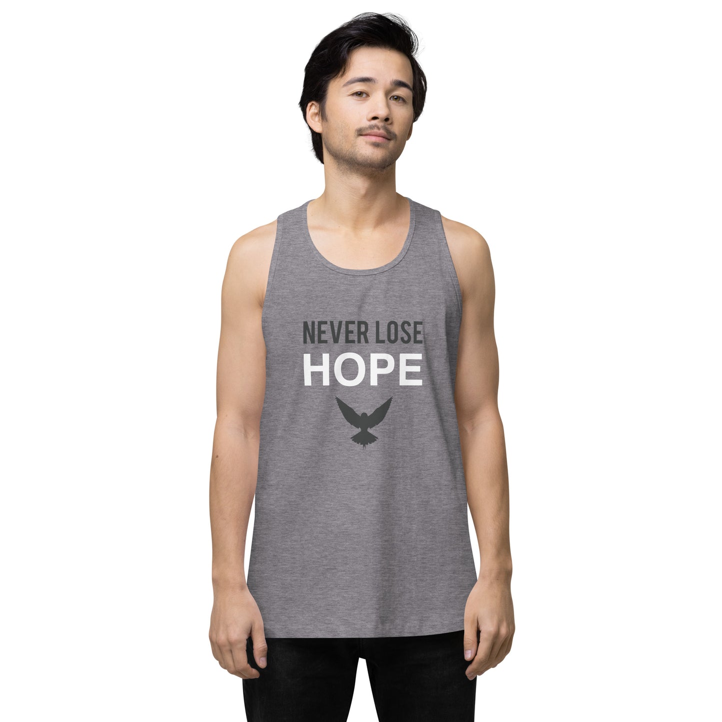 NEVER LOSE HOPE Premium Tank Top (Gray)