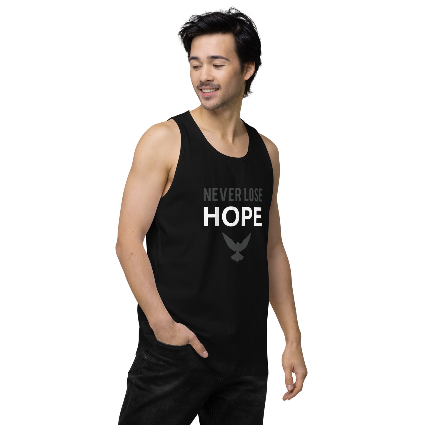 NEVER LOSE HOPE Premium Tank Top (Gray)