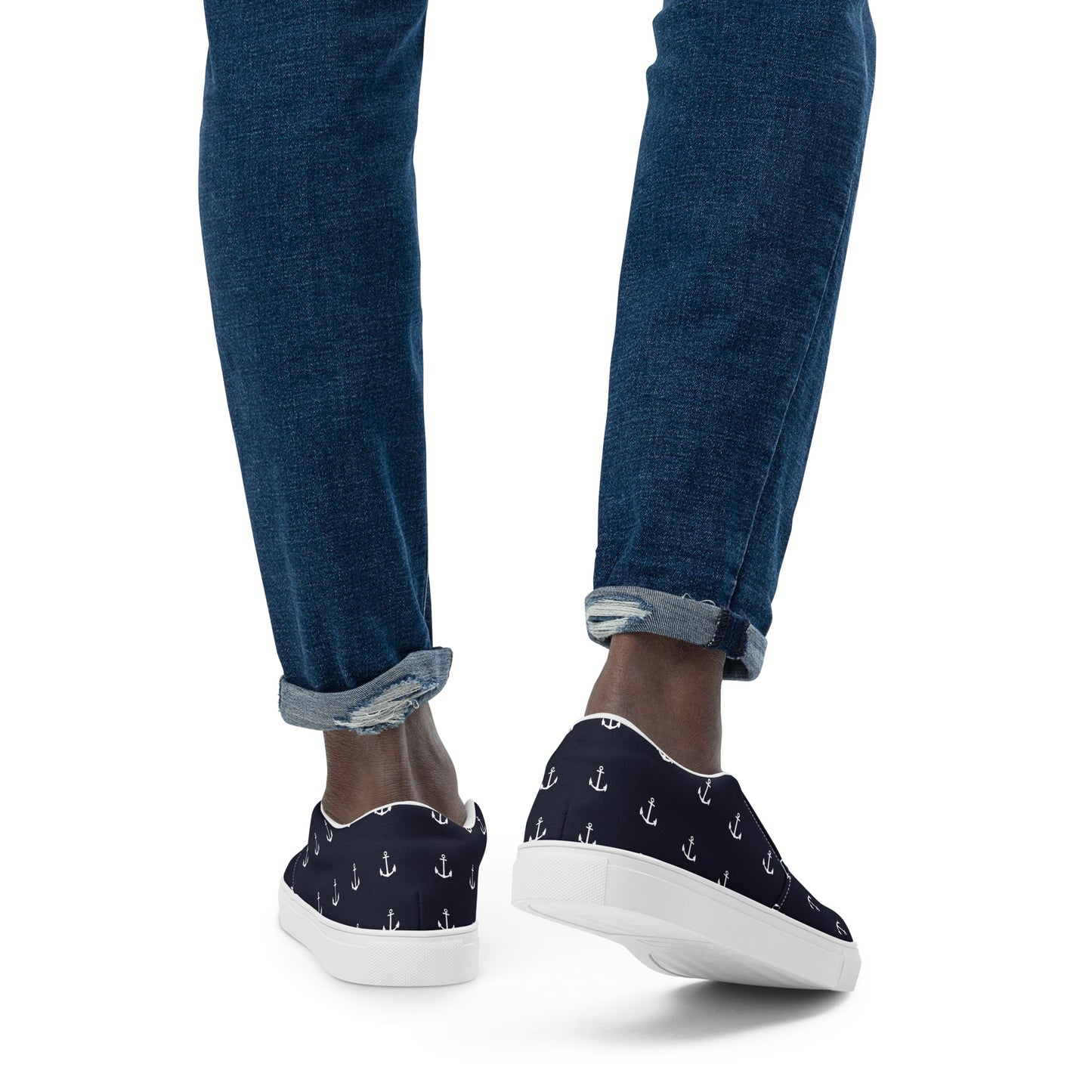 NAUTICAL Men’s Slip-On Canvas Shoes (Navy Blue) - SOULSKY 
