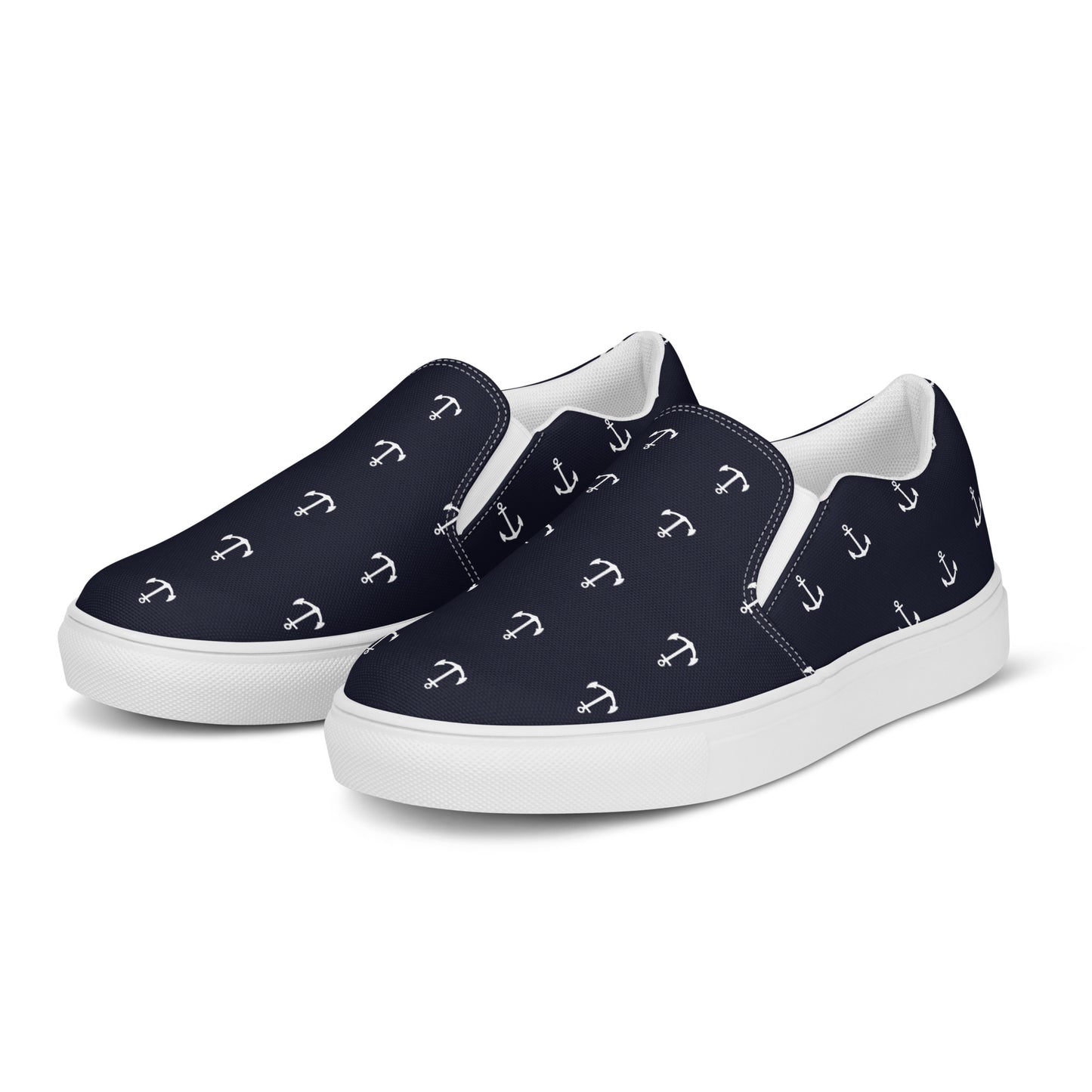 NAUTICAL Men’s Slip-On Canvas Shoes (Navy Blue) - SOULSKY 