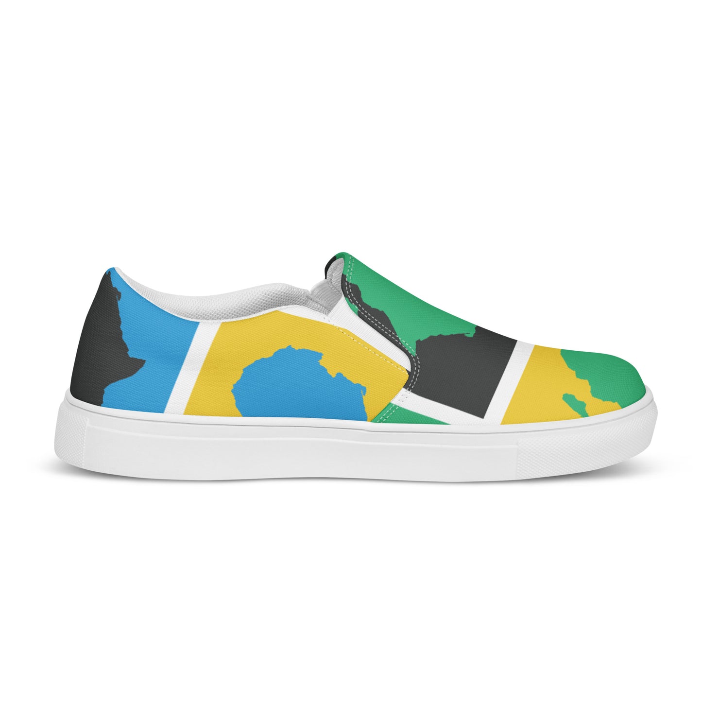 AFRICA WARHOL Men’s Slip-On Canvas Shoes (Yellow, Green, Turquoise)