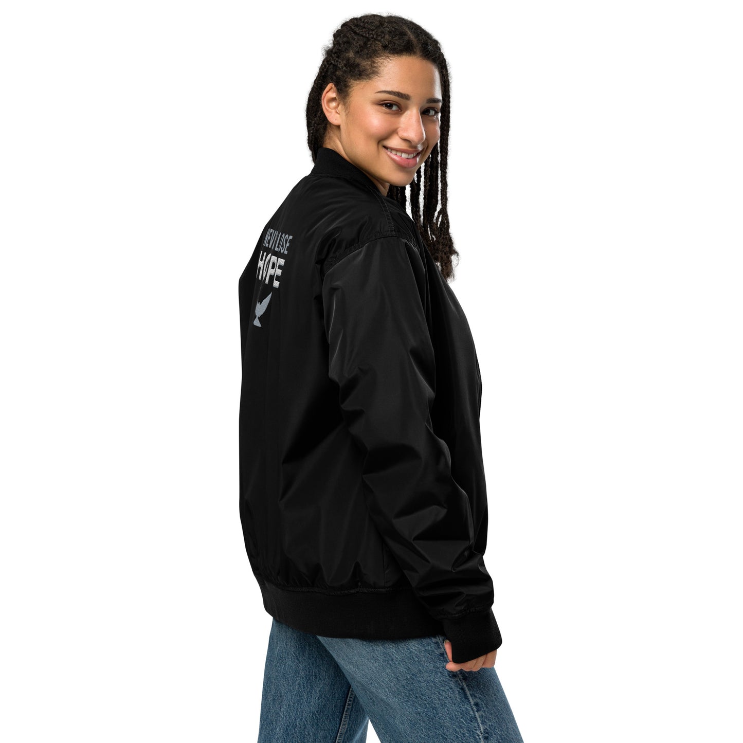 NEVER LOSE HOPE Premium Bomber Jacket - Black