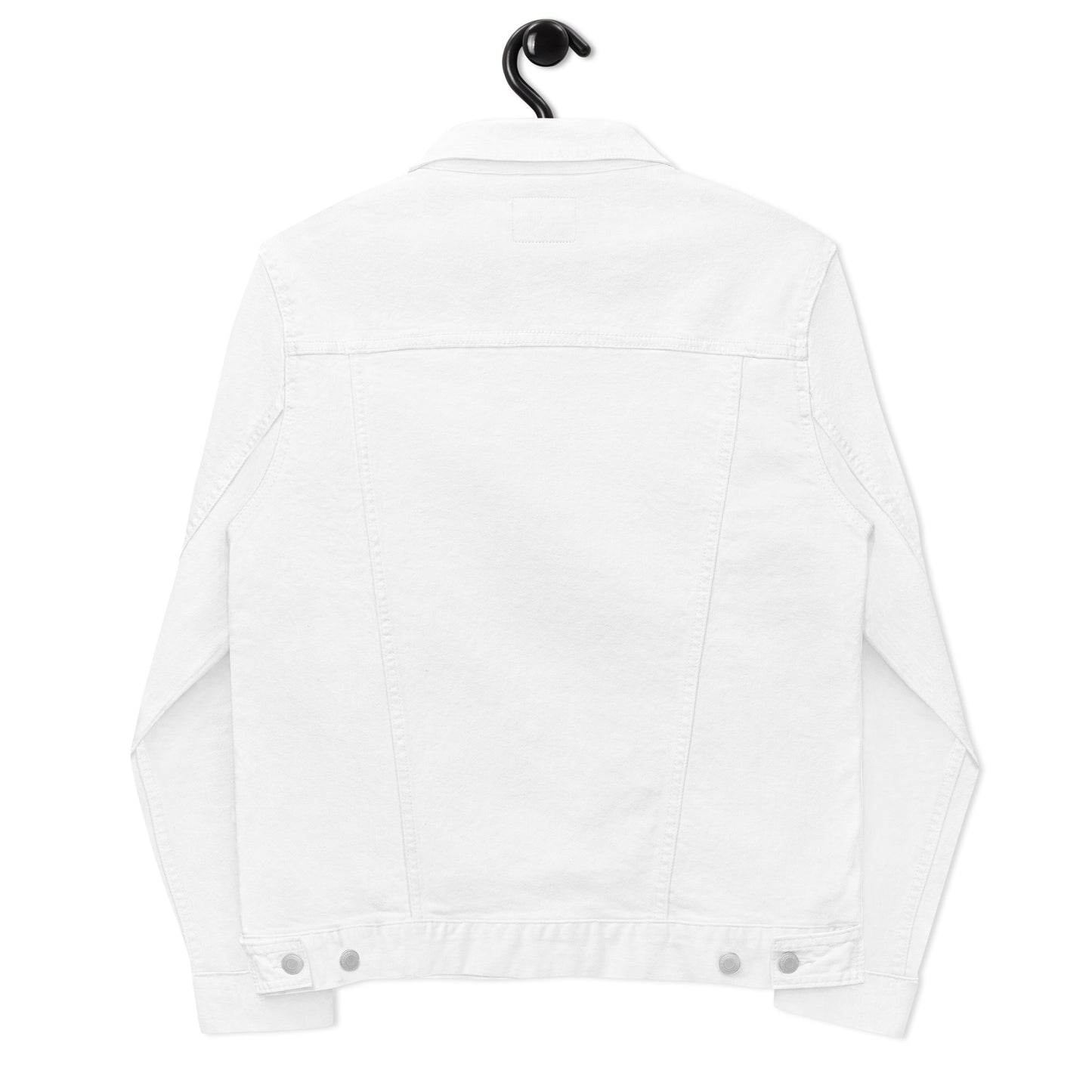 BE PATIENT Unisex Denim Jacket (White)