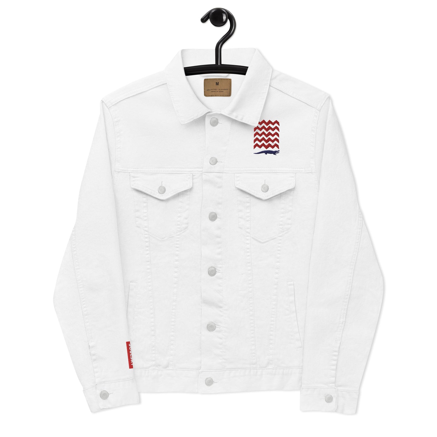 BE PATIENT Unisex Denim Jacket (White)