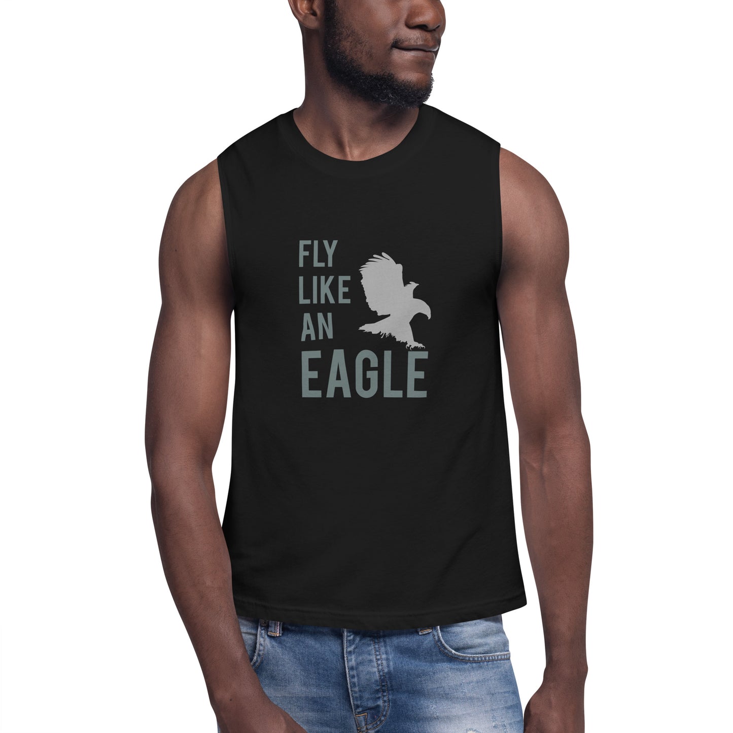 FLY LIKE AN EAGLE Muscle Shirt (Gray)