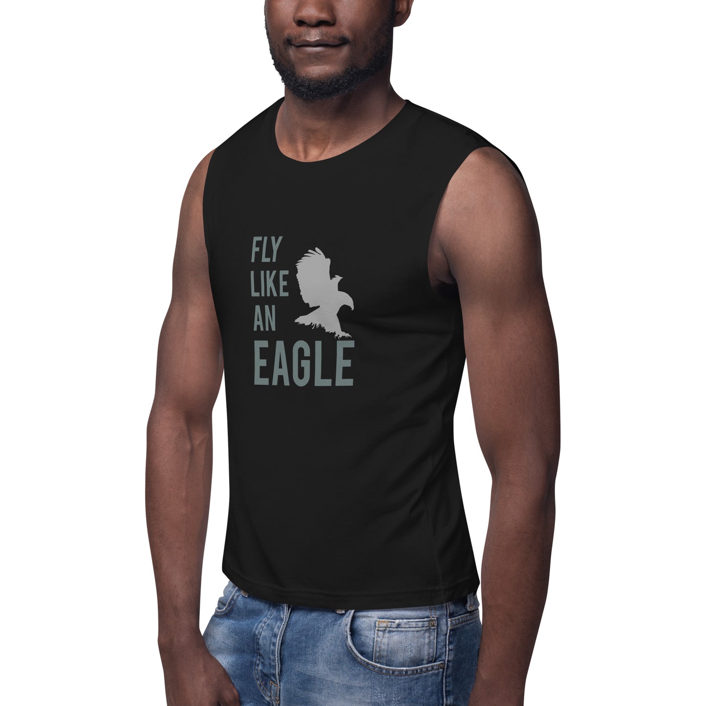 FLY LIKE AN EAGLE Muscle Shirt (Gray)