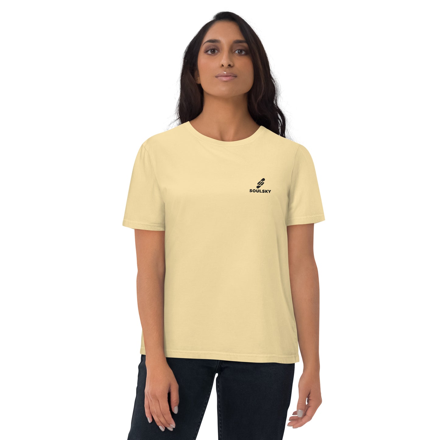 SOULSKY Logo Unisex Crewneck T-shirt - Light Yellow