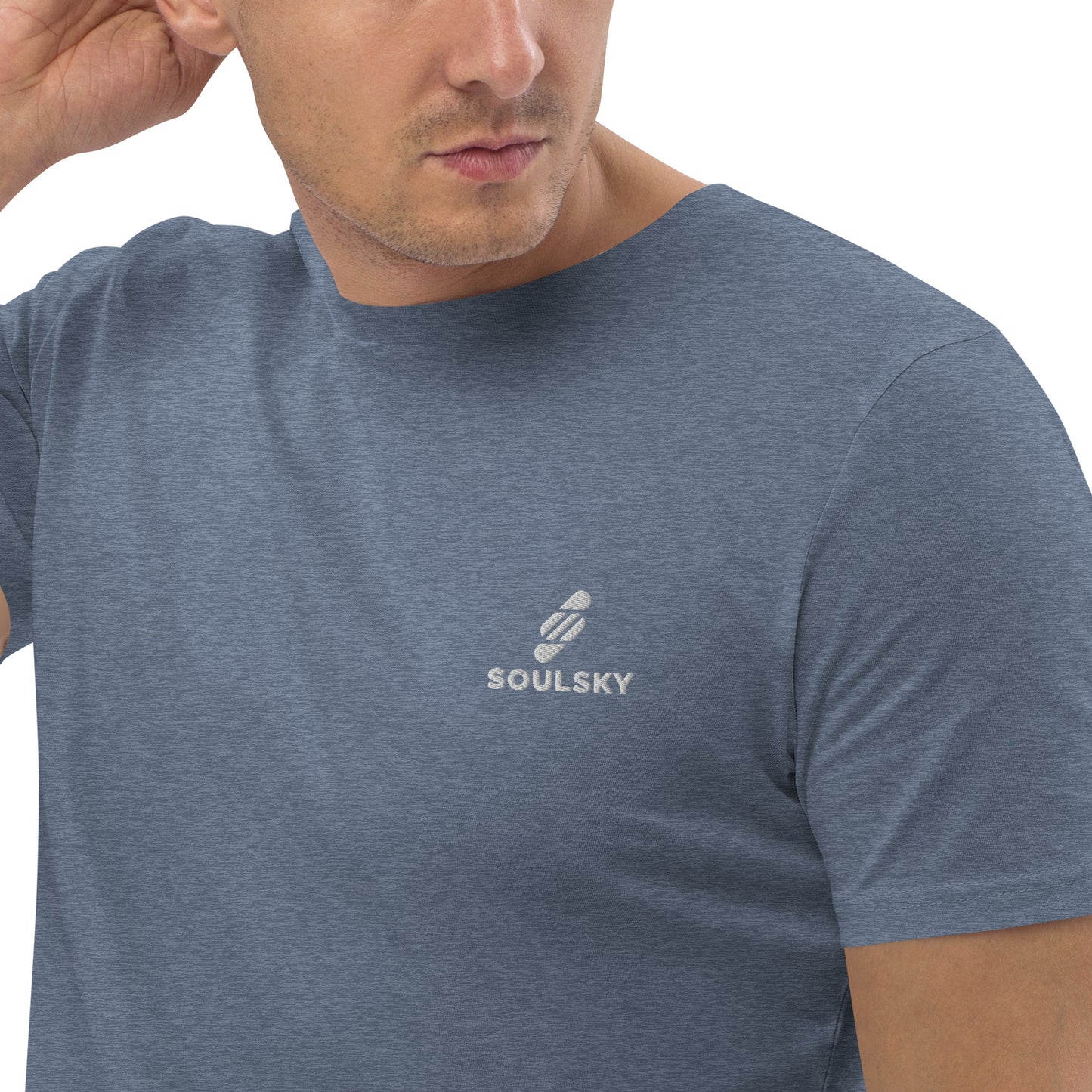 SOULSKY Logo Unisex Crewneck T-shirt - Dark Heather Blue