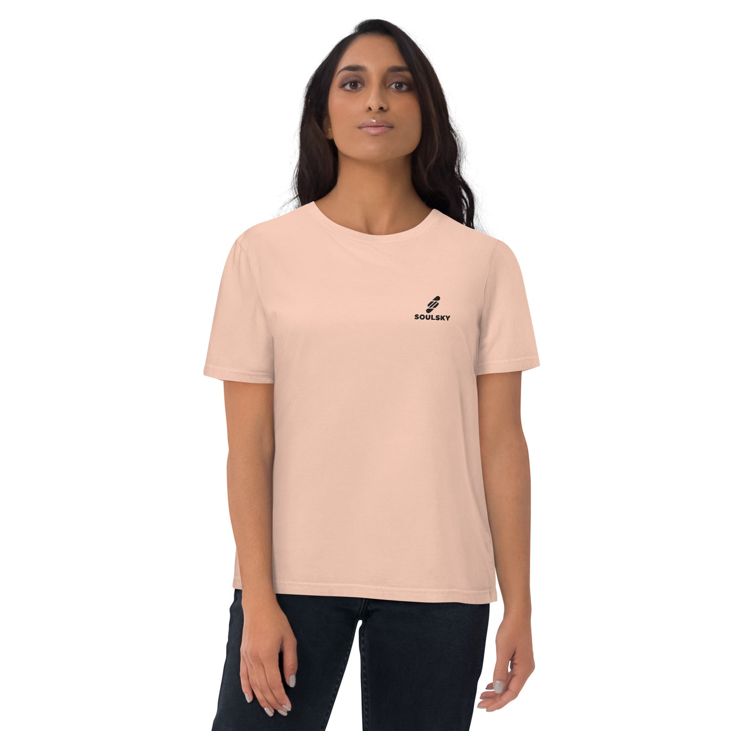 SOULSKY Logo Unisex Crewneck T-shirt - Light Peach