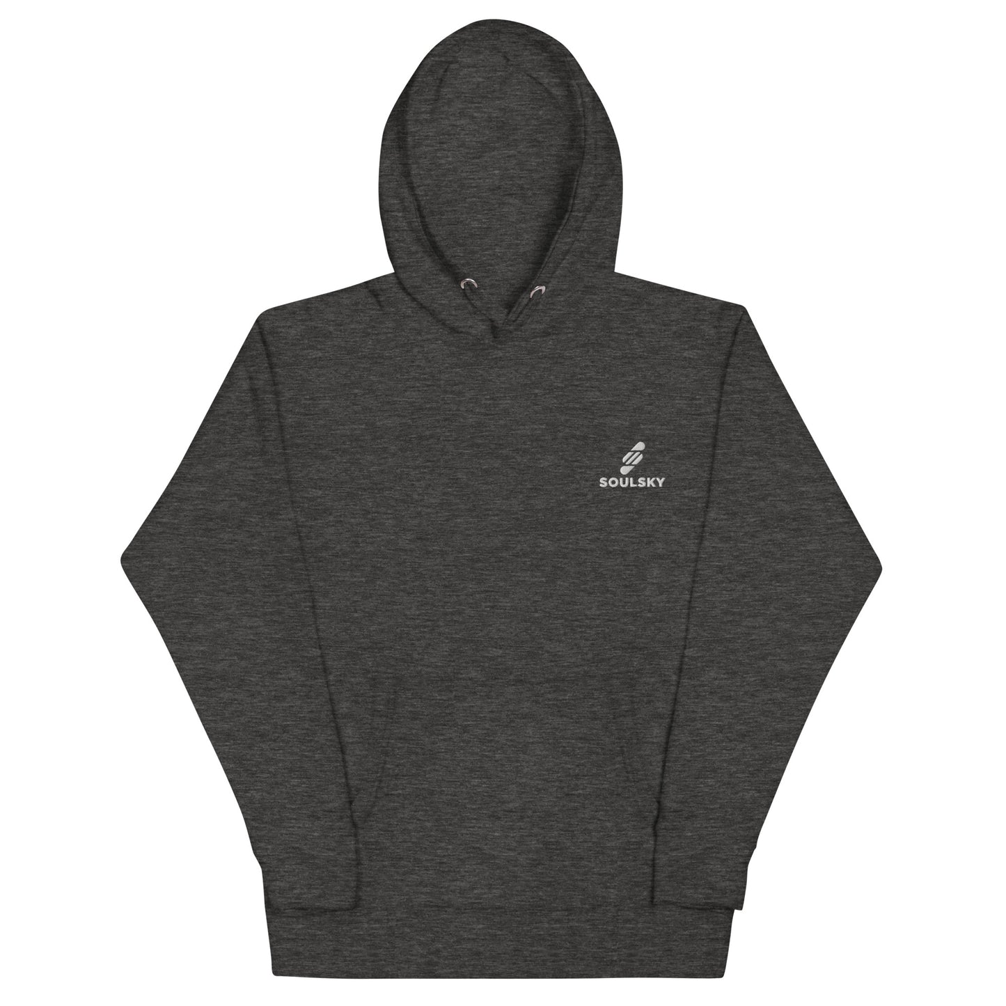 Embroidered Logo Popover Hoodie - Charcoal Heather