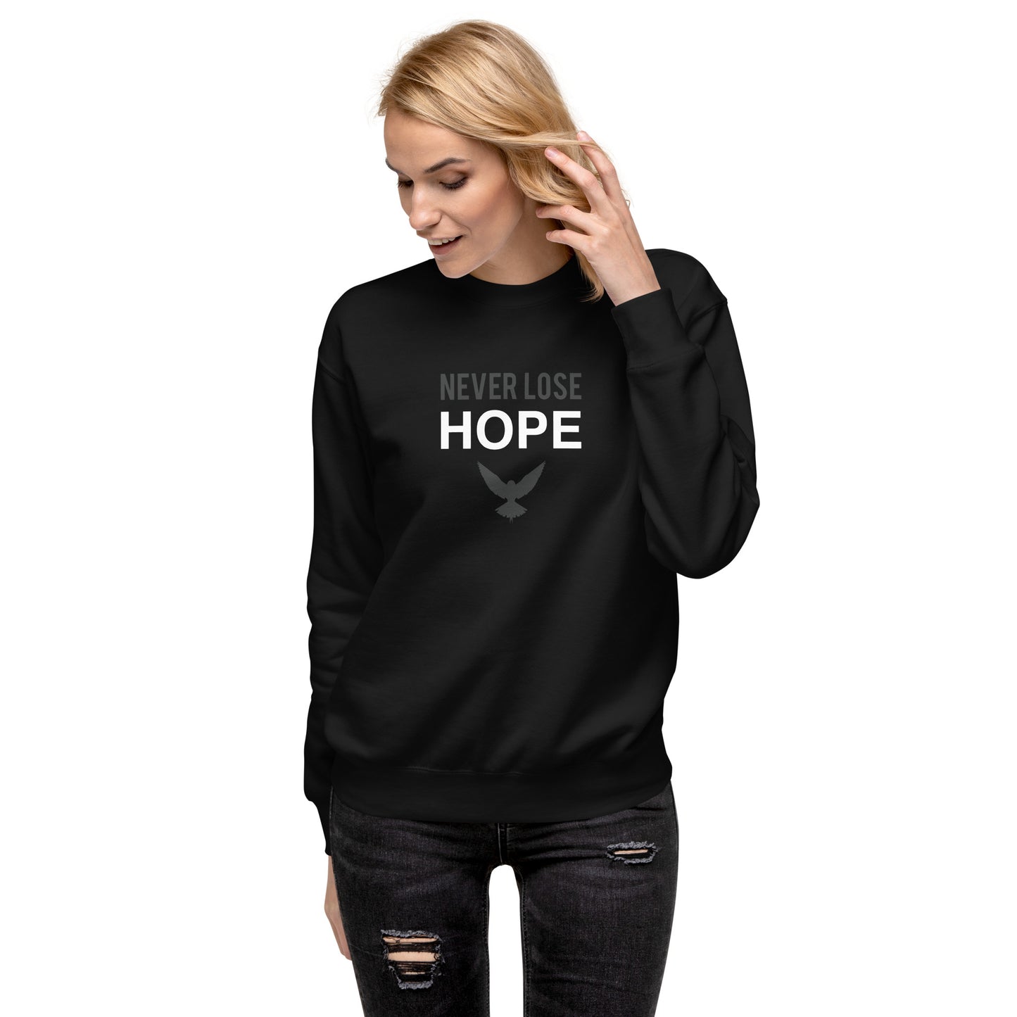 NEVER LOSE HOPE Sweatshirt (Gray on Black)