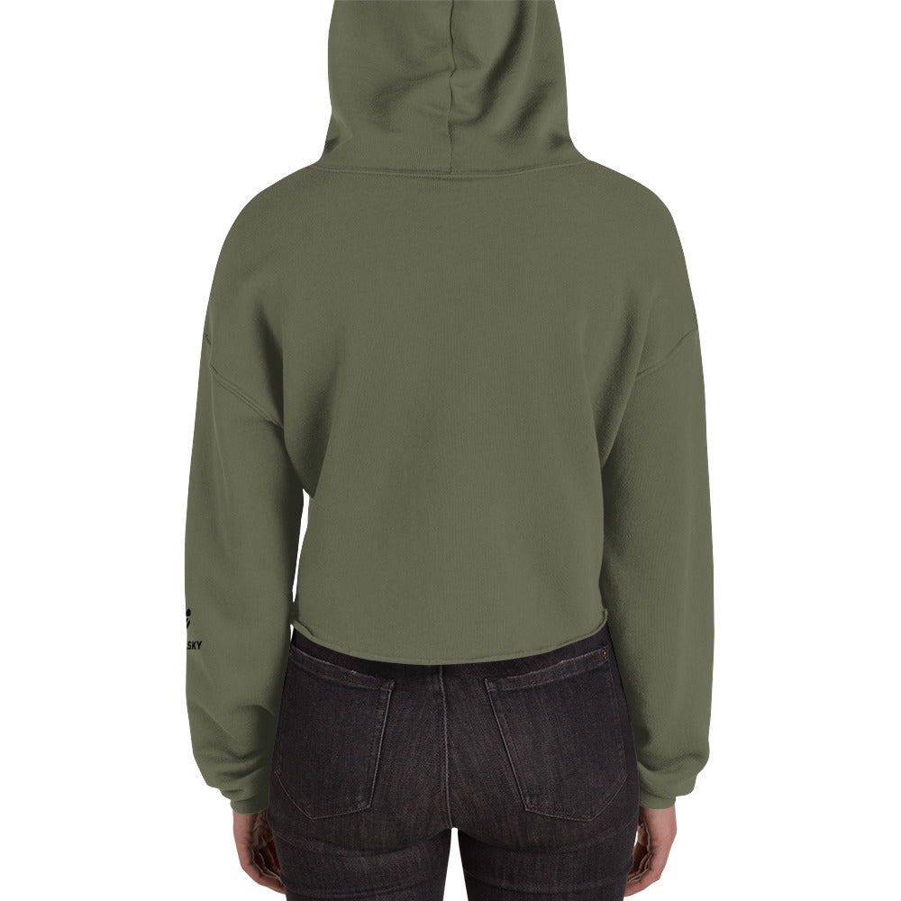 AFRICAN CITIES Cropped Hoodie - Military Green