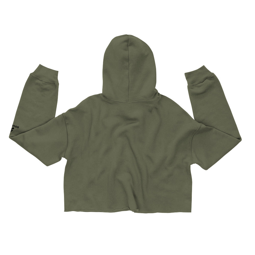 AFRICAN CITIES Cropped Hoodie - Military Green