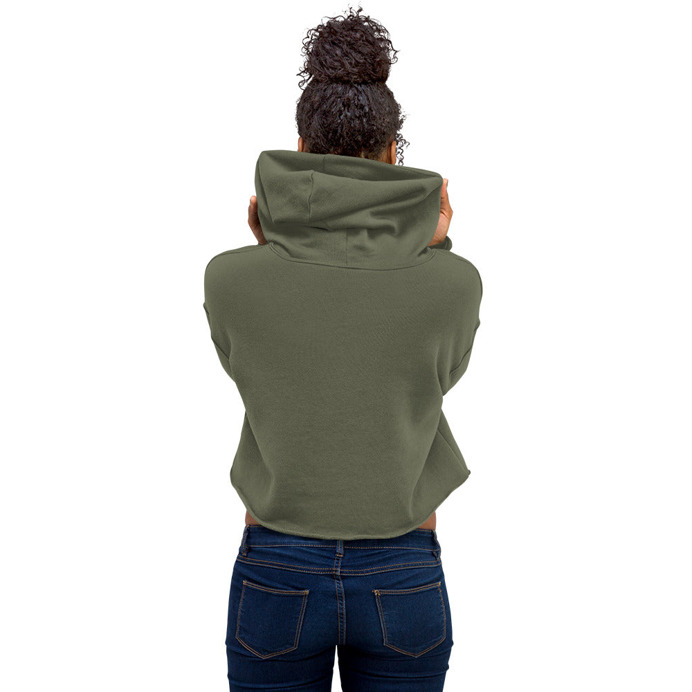 AFRICAN CITIES Cropped Hoodie - Military Green