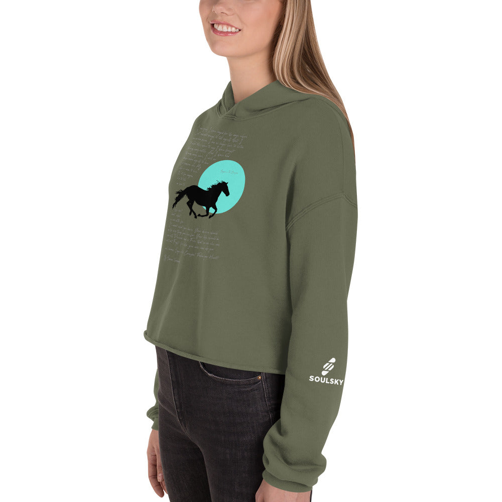 SIGUE A TU CORAZON (Listen to your Heart) Cropped Hoodie (Military Green)