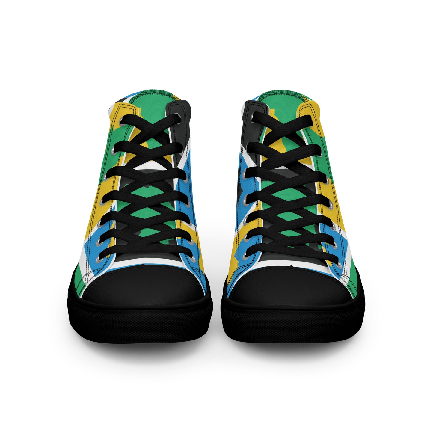 AFRICA WARHOL Women’s High Top Canvas Shoes (Yellow, Green, Turquoise)