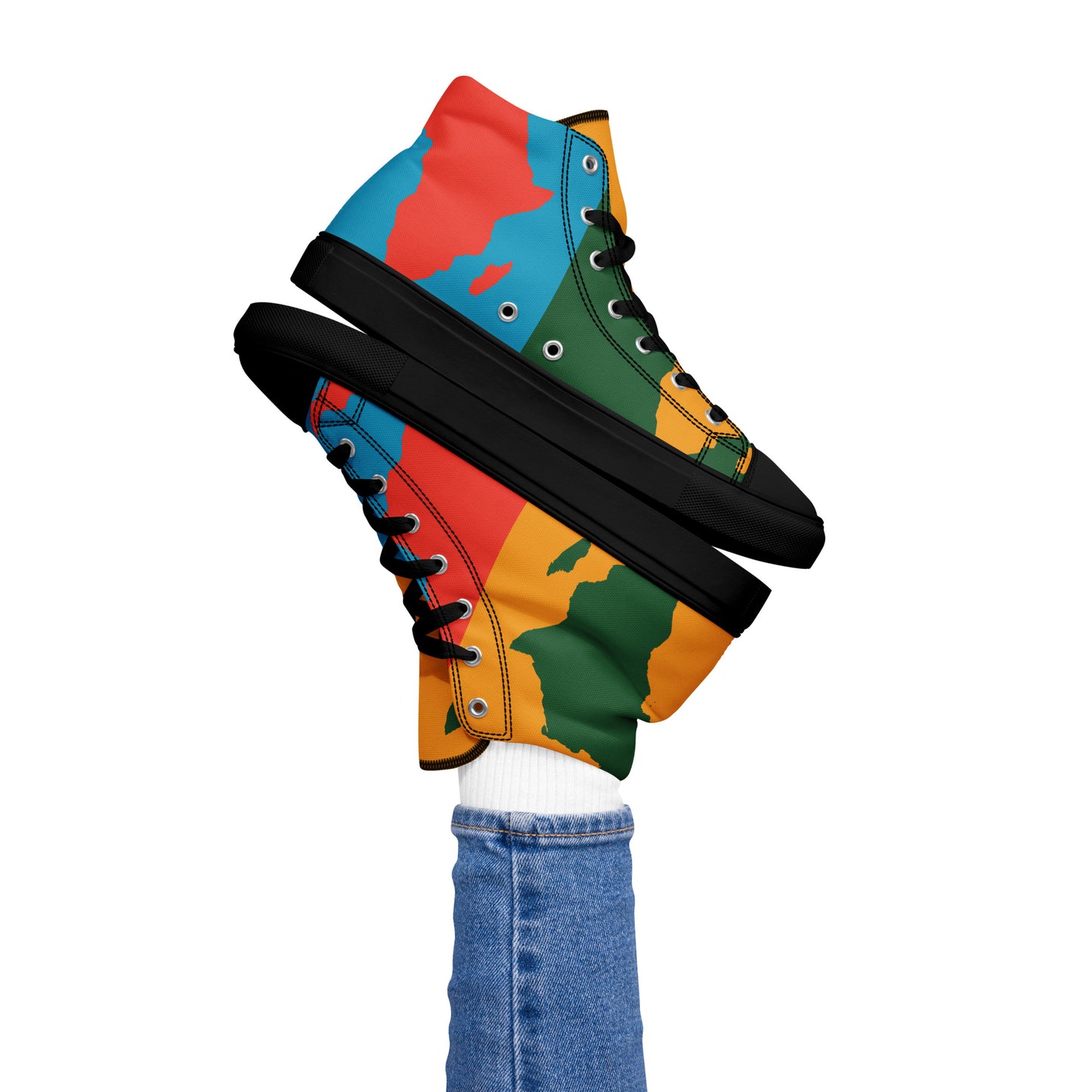 AFRICA WARHOL Women's High Top Canvas Shoes (Bright)