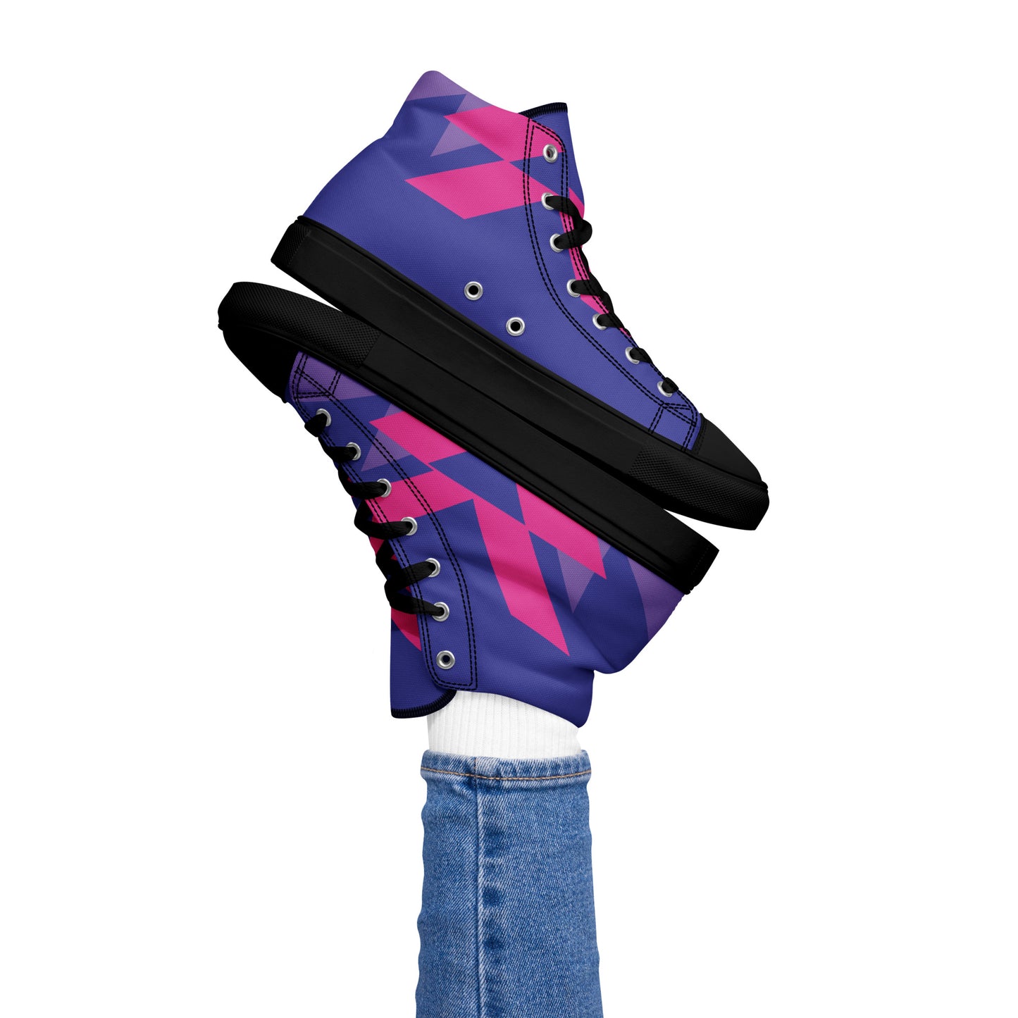 BE BRAVE Women’s High Top Canvas Shoes (Purple, Pink)