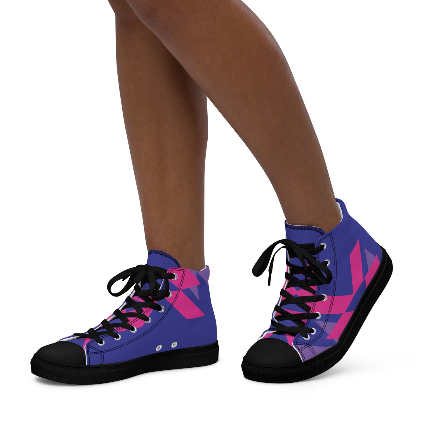 BE BRAVE Women’s High Top Canvas Shoes (Purple, Pink)