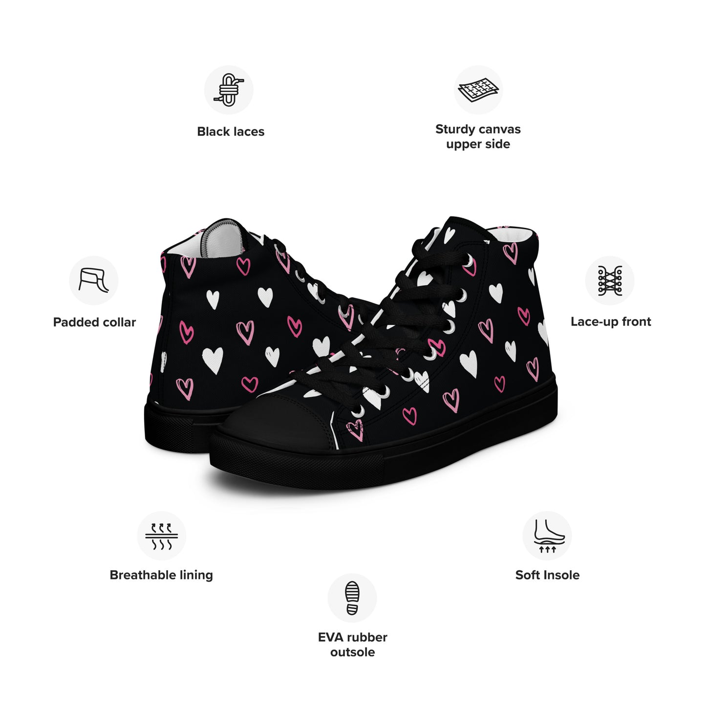 BE MY VALENTINE Women’s High Top Canvas Shoes