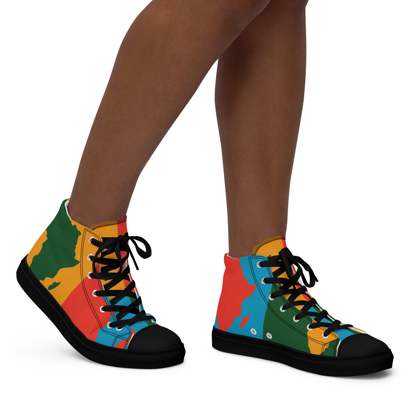 AFRICA WARHOL Women's High Top Canvas Shoes (Bright)