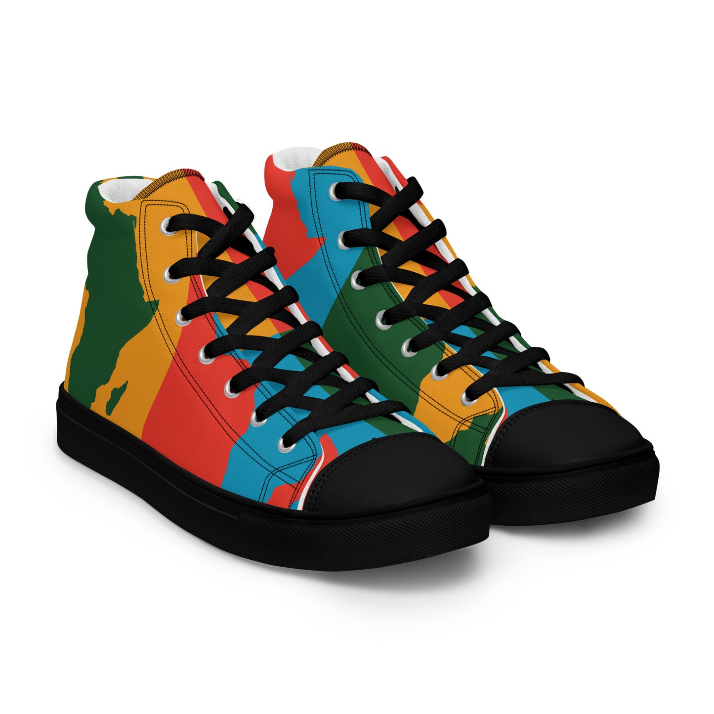 AFRICA WARHOL Women's High Top Canvas Shoes (Bright)