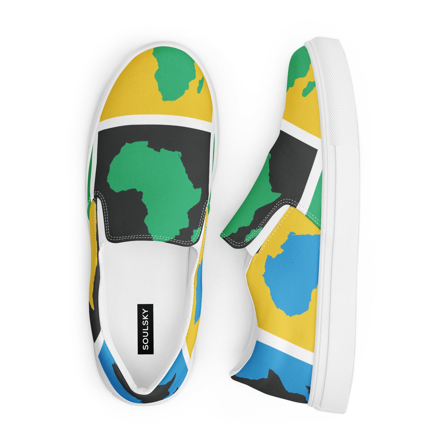 AFRICA WARHOL Women’s Slip-On Canvas Shoes (Yellow, Green, Turquoise)