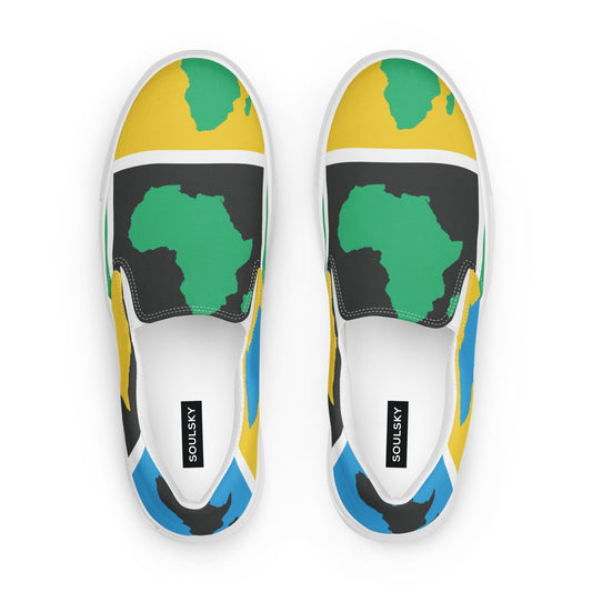 AFRICA WARHOL Women’s Slip-On Canvas Shoes (Yellow, Green, Turquoise)