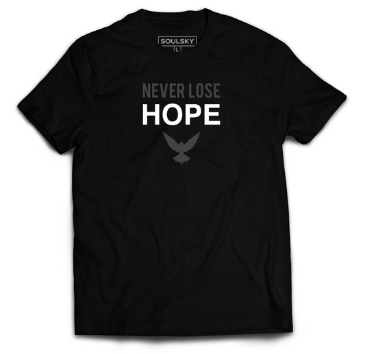 NEVER LOSE HOPE Tee - Black and Gray - SOULSKY